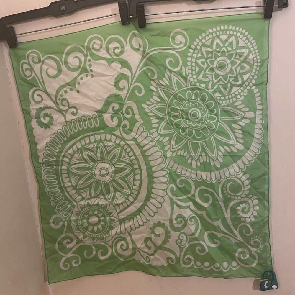 Vintage 60s FANTASIA CREATIONS Flower Power SCARF new with Tag Made in Japan